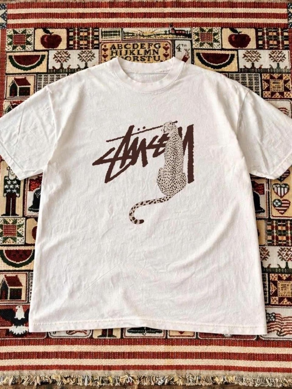 Stussy cheetah Tee, Brown Leopard Graphic shirt